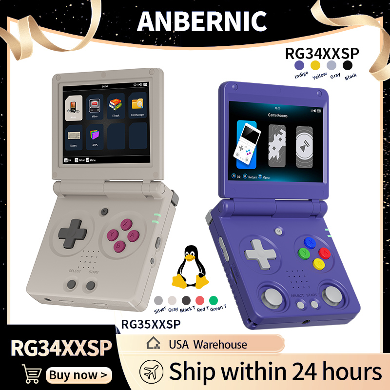 Retro Gaming Pro - Anbernic RG34XXSP RG35XXSP フリップ式携帯ゲーム機 IPSスクリーン Linux