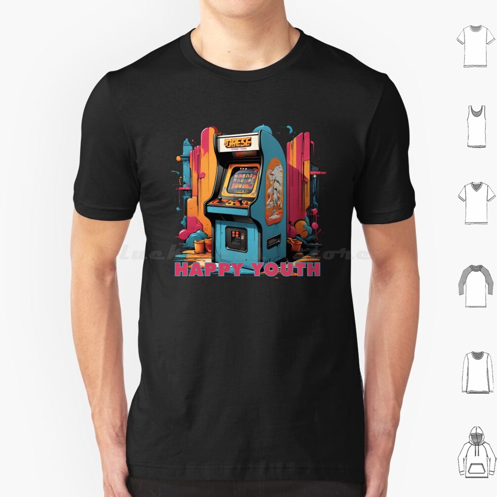 Retro Gaming Gamestop - ハッピー ユース アーケード Tシャツ メンズ レディース