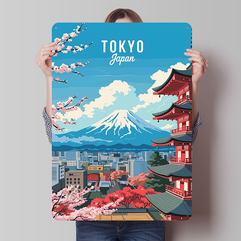 Retro Gaming Tokyo - 東京日本旅行ブリキプラークポスターカスタマイズされたレトロウォールアートヴィンテージメタルサインルームワンドデコ寝室装飾ゲーム用