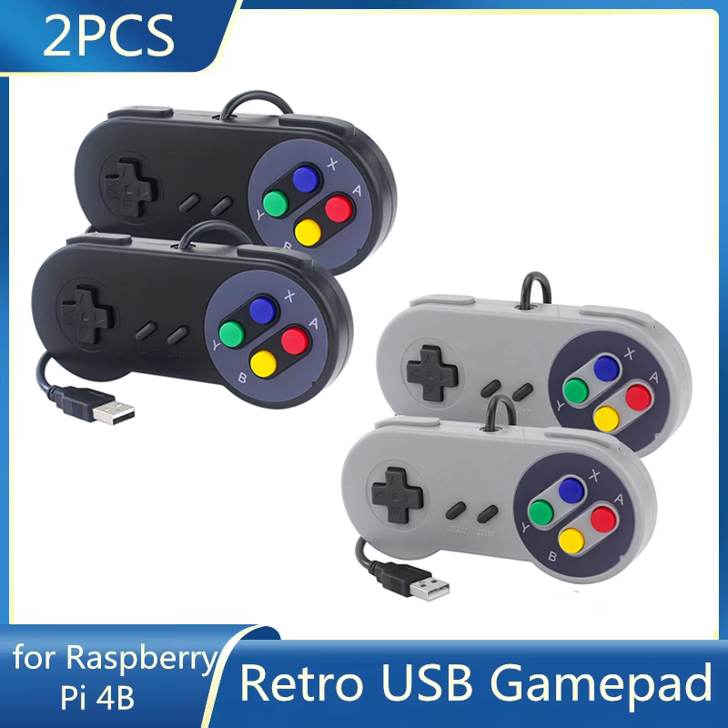Raspberry Pi Retropie - 2 個の USB ゲームパッドレトロゲームジョイスティック有線コントローラー PC NESPi