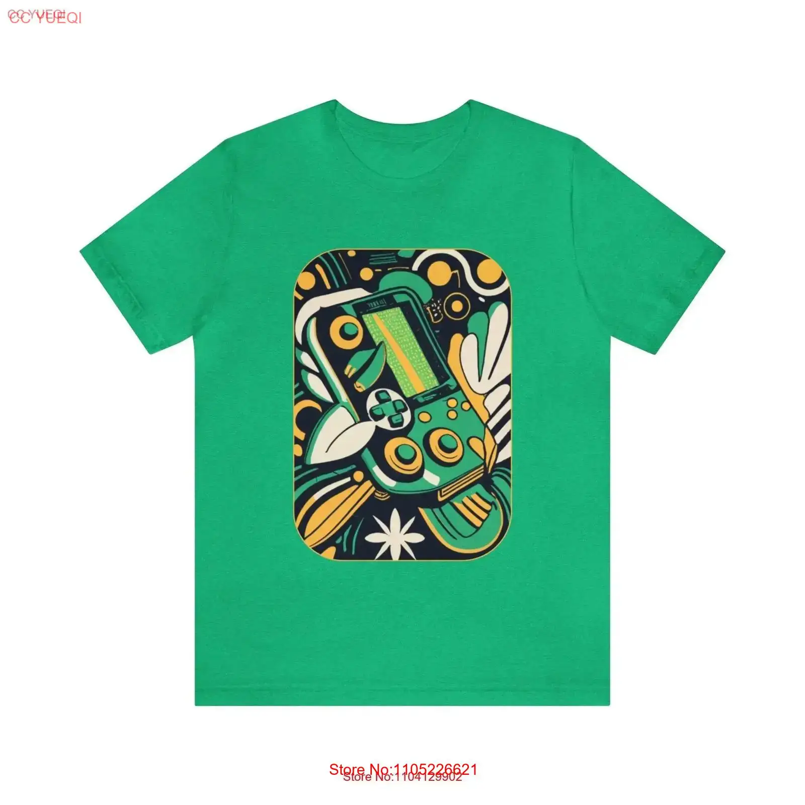 Retro Gaming Jersey - リーフィーグリーンジャージー Tシャツ レトロ オールドスクール ハンドヘルドコンソール コントローラー