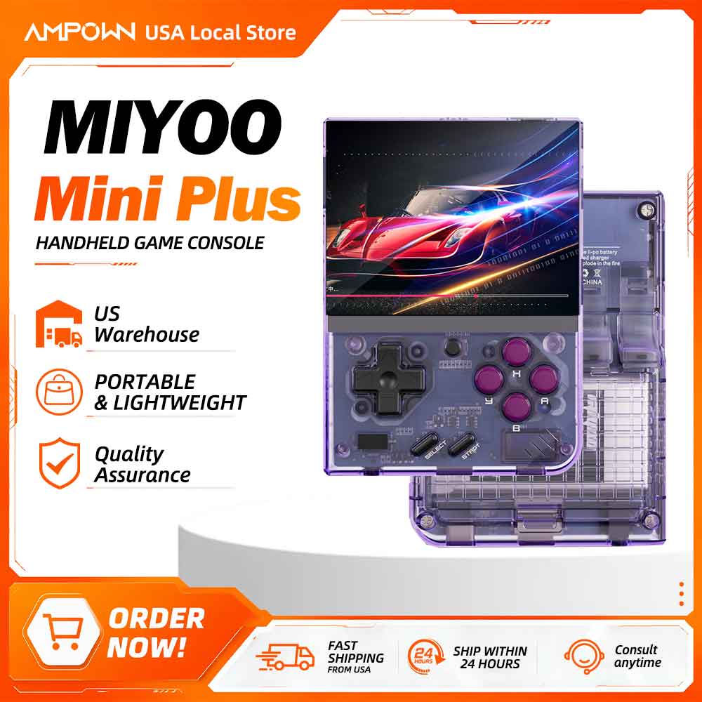 Retro Gaming Pro - Miyoo Mini+ レトロハンドヘルドゲーム機 3.5インチOCA IPSスクリーン 2.5D狭額縁