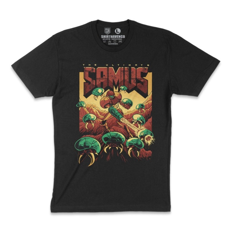 Retro Gaming Gamestop - 00012760 # A-サムス アラン メトロイド Tシャツ