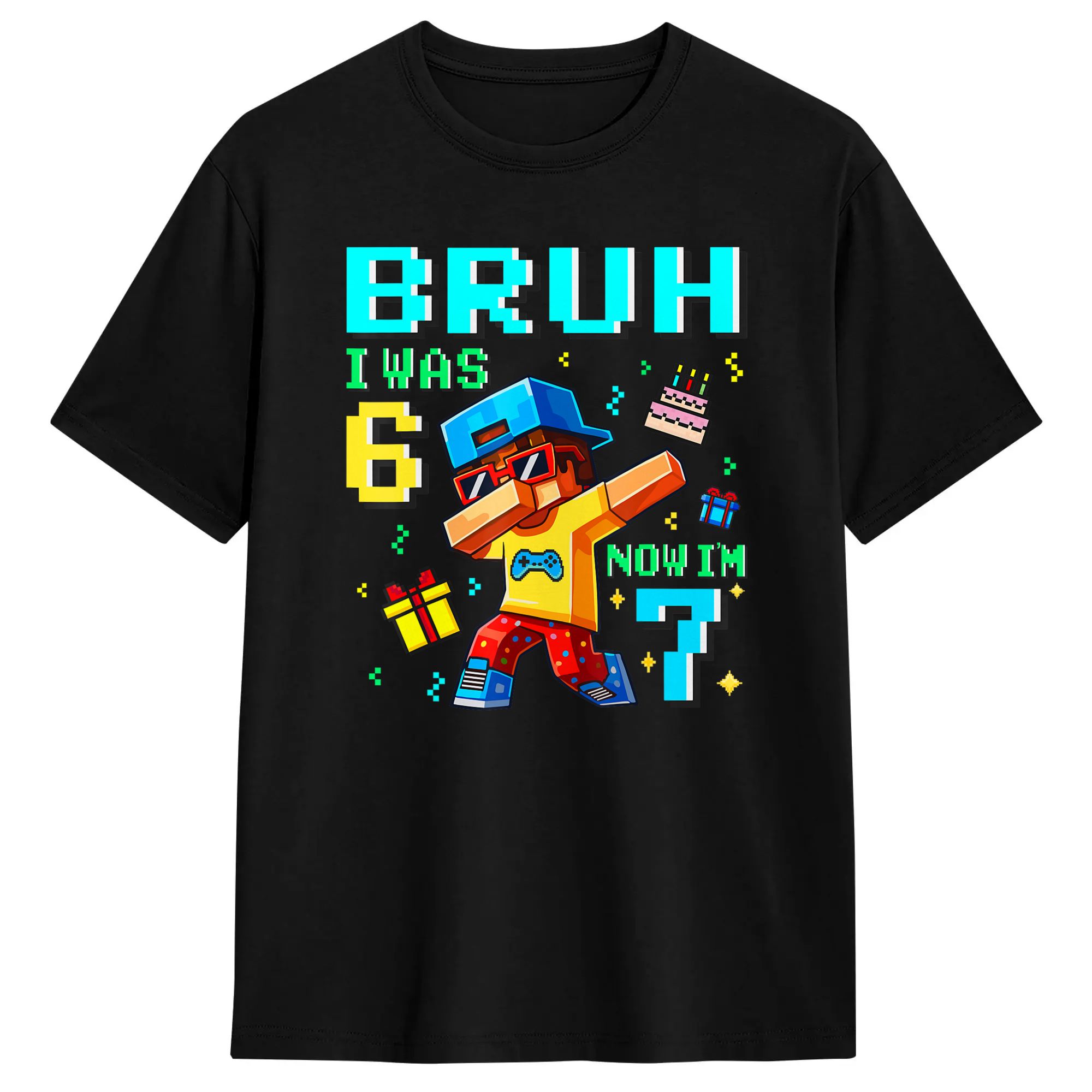 Retro Gaming Now - 私は6歳だった今では7歳です 7歳の誕生日 6 7 バースデーゲーミングTシャツ メンズ