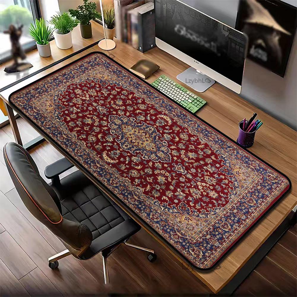 ヴィンテージペルシャ絨毯柄大型マウスパッド、滑り止めデスクマ - Retro Gaming Rug のレビューと価格