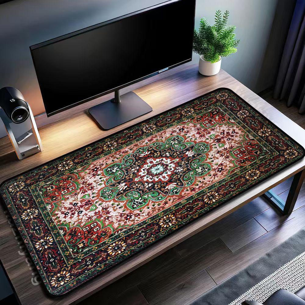ヴィンテージペルシャ絨毯柄大型マウスパッド、滑り止めデスクマ - Retro Gaming Rug のレビューと価格
