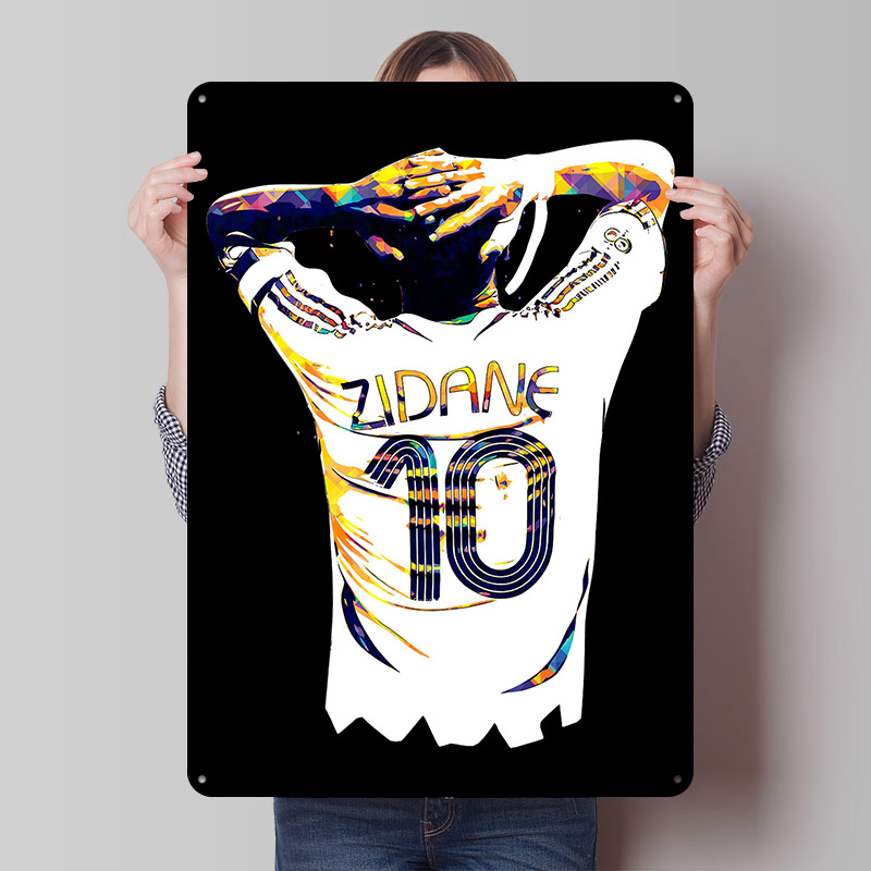 ジダンサッカージャージーメタルポスターカスタマイズされたウォ - Retro Gaming Jersey のレビューと価格