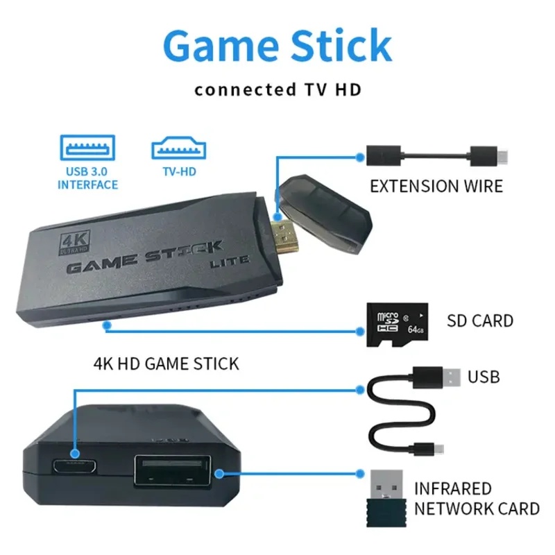M8ビデオゲームスティック 4K HDMI出力 プラグアンド - Retro Gaming Hdmi Stick のレビューと価格