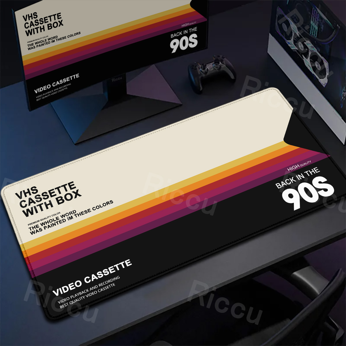 レトロ VHS スタイルマウスパッド Xxl コンピュータ大 - Retro Gaming Rug のレビューと価格