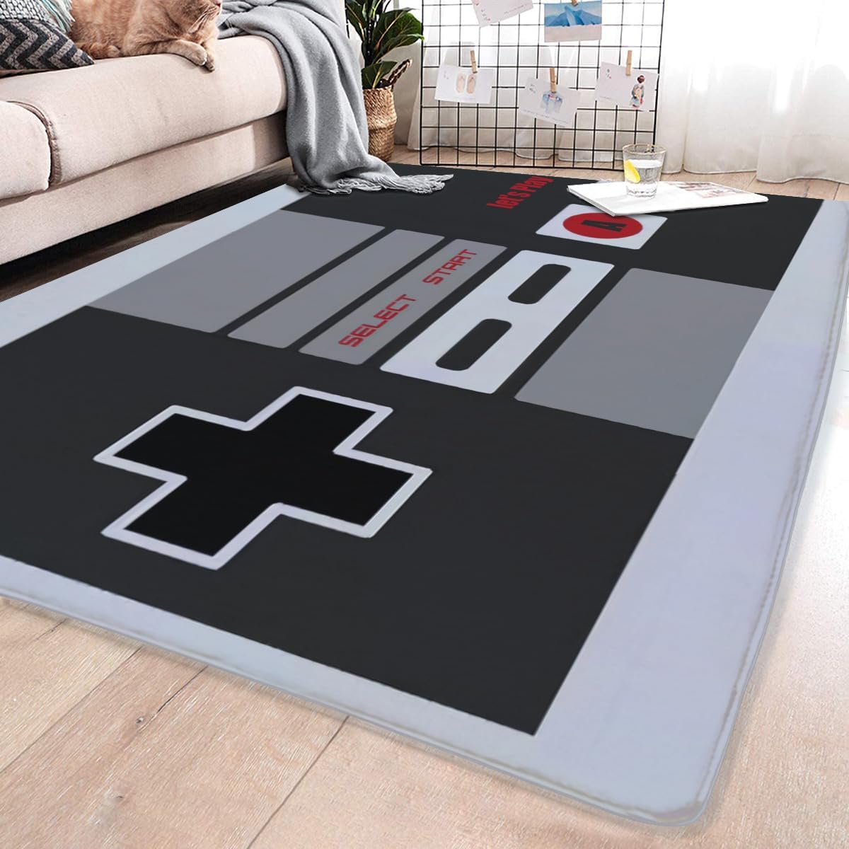 ビンテージNESコントローラーをテーマにしたラグ、滑り止めマ - Retro Gaming Rug のレビューと価格