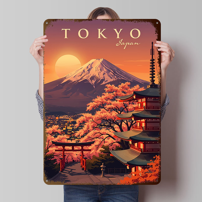 東京日本ヴィンテージ旅行メタルポスターカスタムウォールアート - Retro Gaming Tokyo のレビューと価格