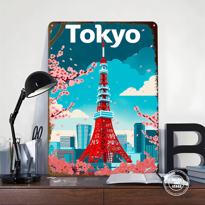 東京旅行ブリキポスターカスタムウォールアートヴィンテージメタ - Retro Gaming Tokyo のレビューと価格