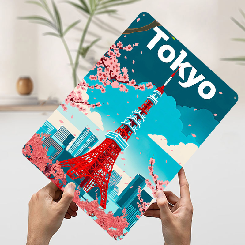 東京旅行ブリキポスターカスタムウォールアートヴィンテージメタ - Retro Gaming Tokyo のレビューと価格
