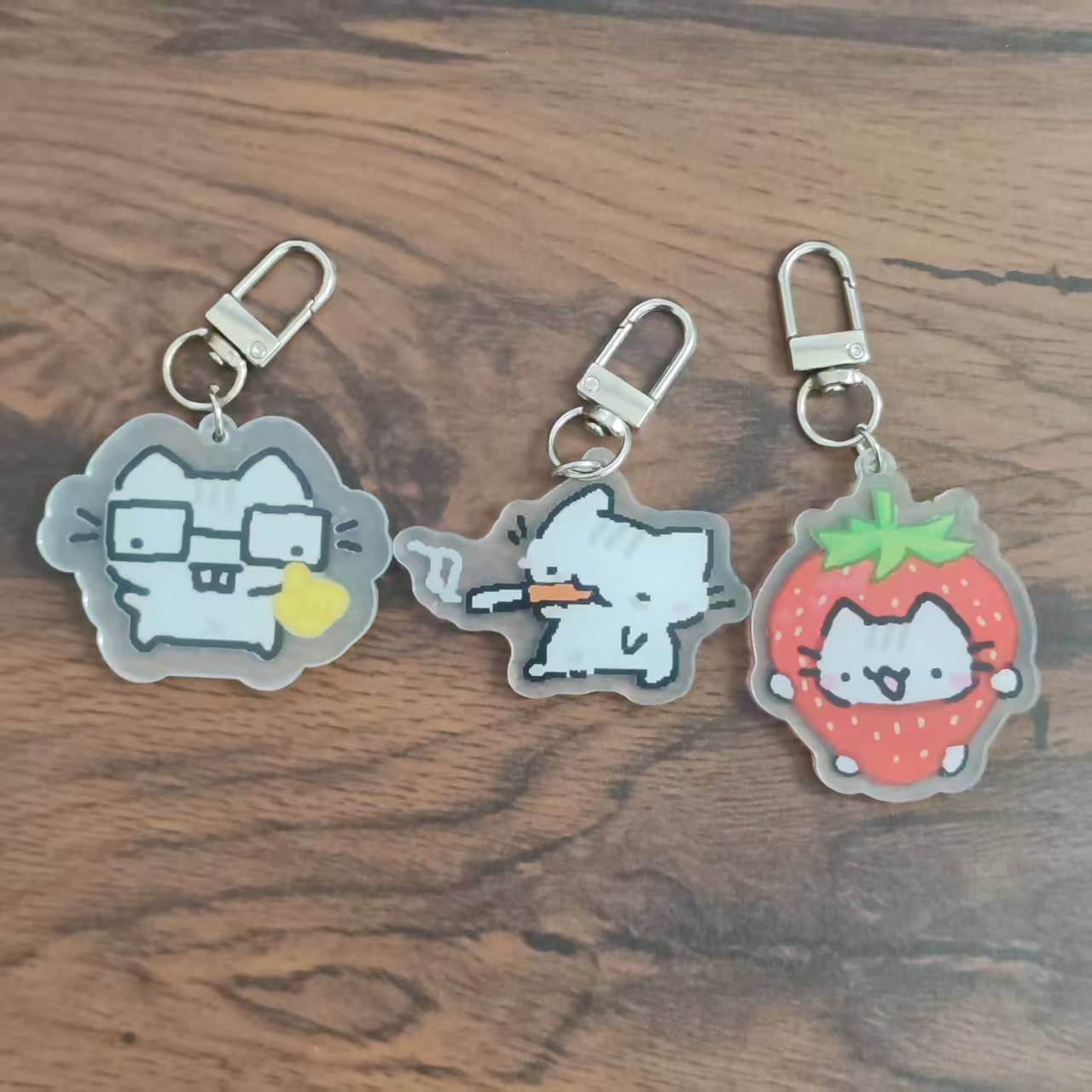 2D フラットピクセル猫キーホルダー - レトロゲームの雰囲 - Retro Gaming Vibe のレビューと価格