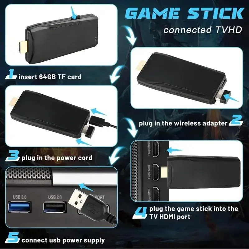 プラグアンドプレイレトロゲームコンソール4K HDMI出力ワ - Retro Gaming Hdmi Stick のレビューと価格