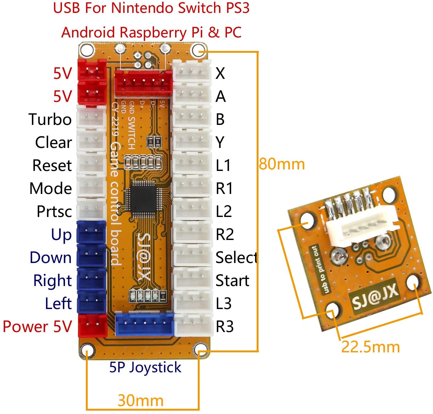 5 in 1 ゼロ遅延 USB エンコーダーゲームゲームパッ - Raspberry Pi Retropie のレビューと価格