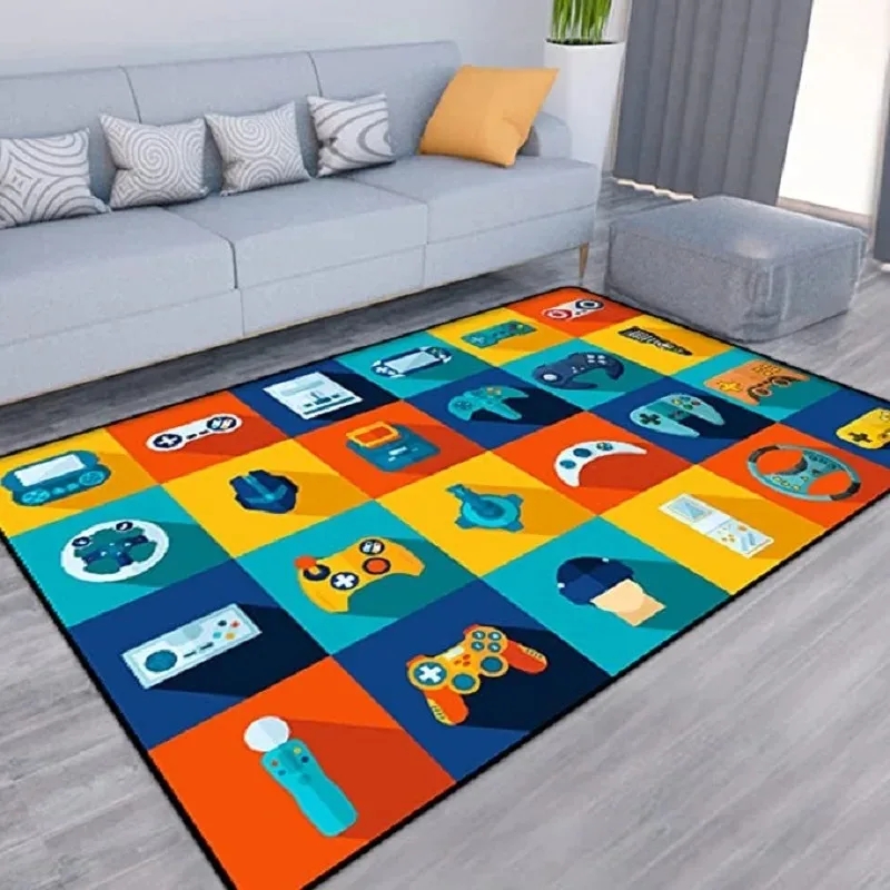 ゲーミングeスポーツラグ ブラック コントローラー＆ピクセル - Retro Gaming Rug のレビューと価格